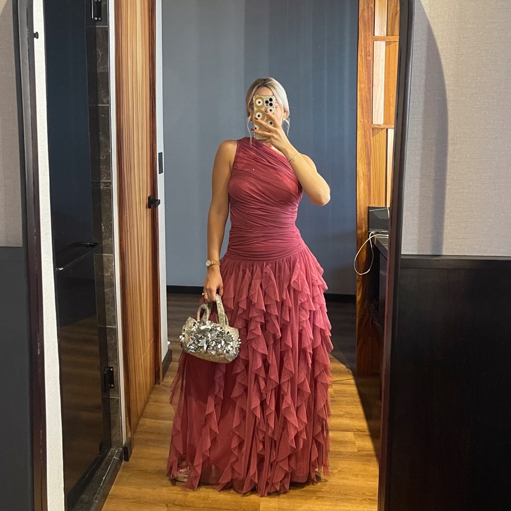 ASOS One-Shoulder Mauve Maxi Dress